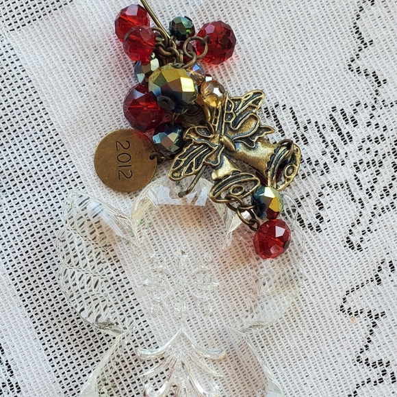 Ganz Tradition Keeper Christmas Angel Ornament Etched Glass Beads Bells 2012 - Picture 5 of 7